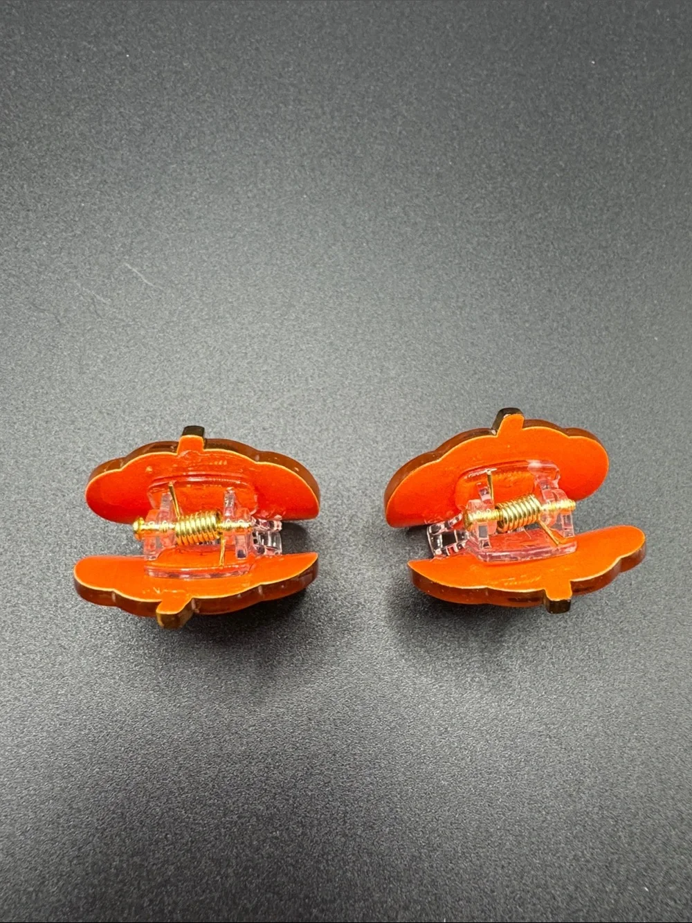 Pumpkin Jack-o'-Lantern Halloween hair clip  - Orange & Black